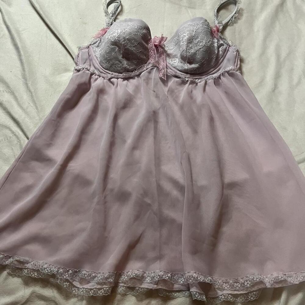 La Senza Y2K Dusty Pink Lace Babydoll Chemise Size XL Like New